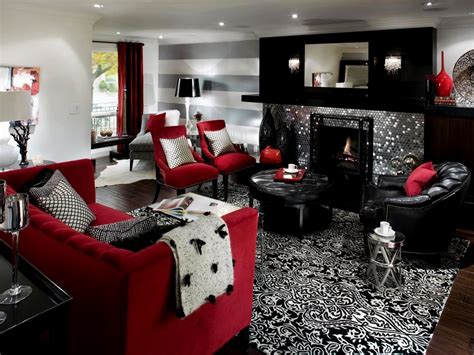 Retro red black white room hgtv. Fantastic Black And Silver Living Room Ideas Tagged Purple ...