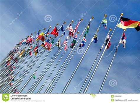 Different Countries Flags United Together Stock Image Image Of