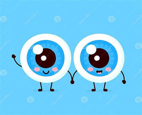 Cute Healthy Happy Human Eyeballs Stock Vector Illustration Of