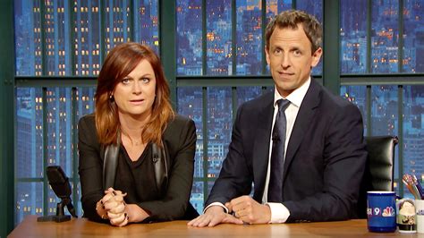 watch late night with seth meyers interview amy poehler and seth reunite for a new really