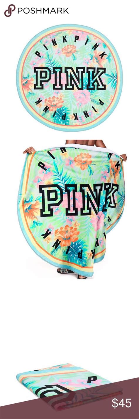 🆕🏖 Vs Pink Circular Floral Beach Towel 🏖🆕 Secret Pink Vs Pink