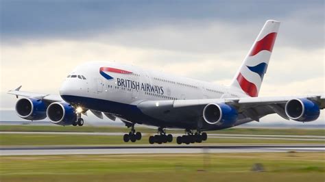 Crosswind Landing British Airways Airbus A380 841 G Xlei At