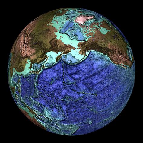 Earths Topography Photograph By Noaascience Photo Library