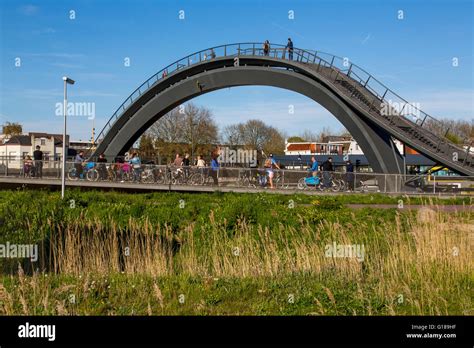 Cycle And Pedestrian Bridge Melkwegbruk In Purmerend North Holland