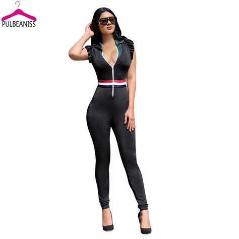 Pulbeaniss 2018 Summer Womens Jumpsuits Sexy Deep V Neck Long Pant