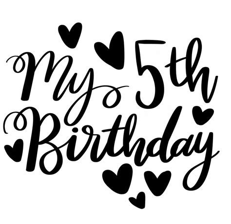 My 5th Birthday Svg Png Ai Dxf Eps Pdf Etsy