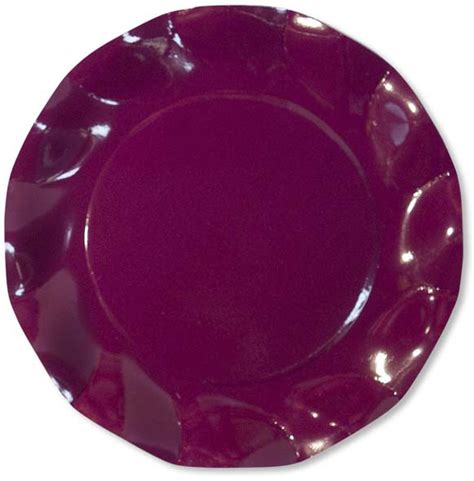10 Assiettes Jetables 21 Cm Bordeaux Vaisselle Jetable Unie