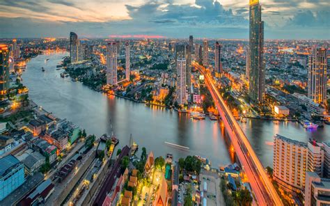 Download Light Building Night Cityscape City Thailand Man Made Bangkok