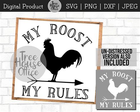 Funny Kitchen Svg Png Jpeg Dxf My Roost My Rules Svg Etsy