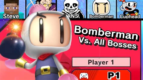 Bomberman Vs All Bosses In Super Smash Bros Ultimate Ending Bomb