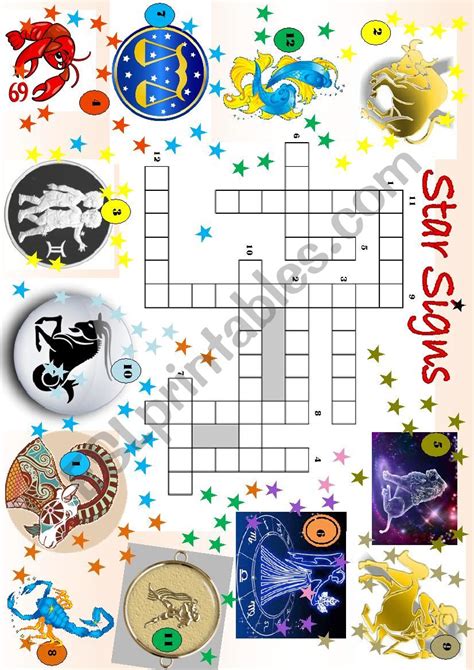 Star Signs Puzzle Esl Worksheet By Elena51