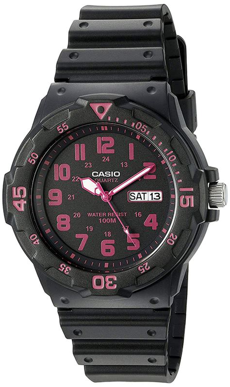 Casio Mens Quartz 100m Daydate Black Resin Watch Mrw200h 4cv
