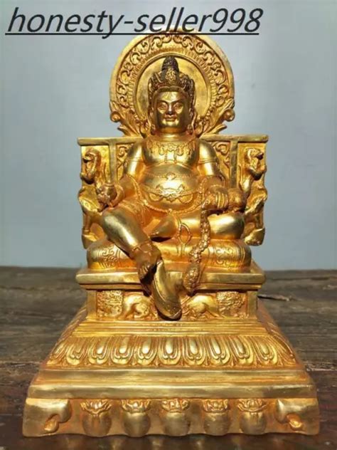 11and Tibetan Buddhism Temple Bronze Gilt Yellow Jambhala God Wealth