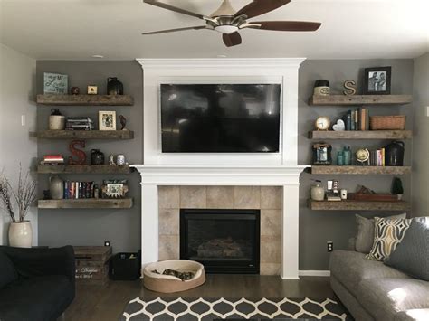 Electric fireplace insert by yosemite home decor. Floating Shelves Around Fireplace Interior Design 3d ...