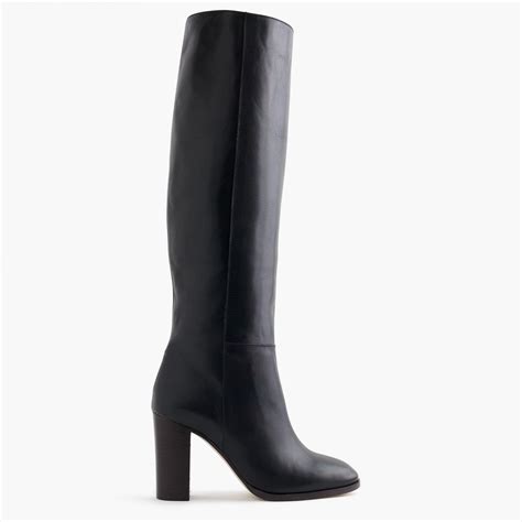 High Heel Knee Boots In Leather Womens Boots Jcrew