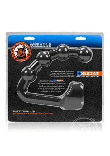 Oxballs Buttballs Silicone Cock Sling 2 With Attached Butt Plug Black