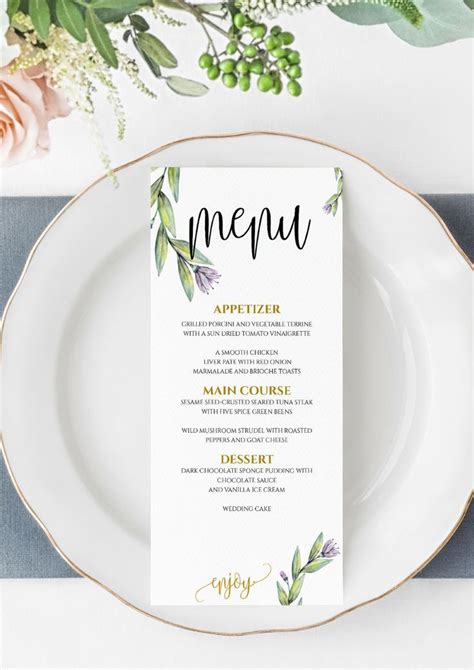 Invitations And Announcements Pdf Ethereal Menu Editable Pdf Template
