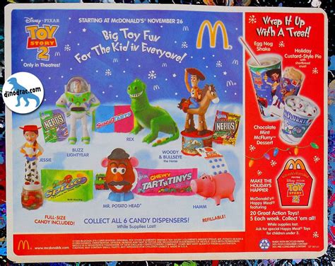 Toy Story 2 Holiday Trayliner Courtesy Of Mcdonalds Mcdonalds Toys Happy Meal