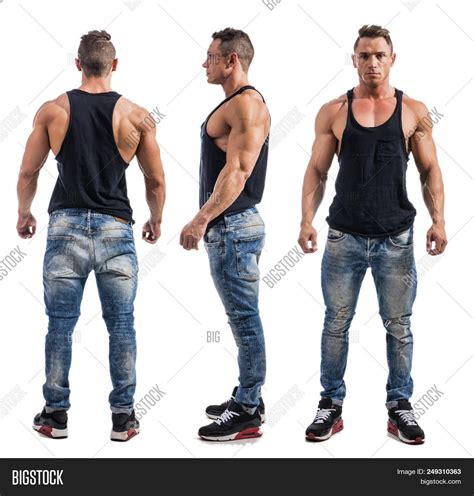 Three Views Muscular Image Photo Free Trial Bigstock