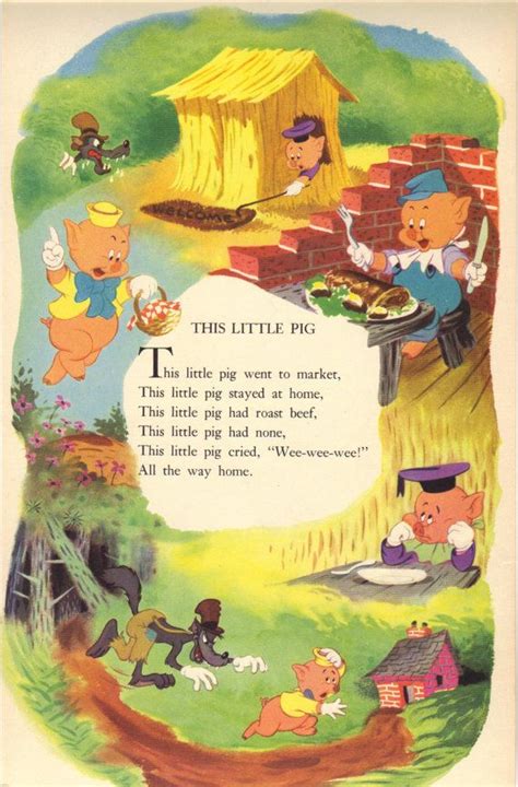 1949 Vintage Disney Nursery Rhyme Print Page By Myspecialtreasures 10