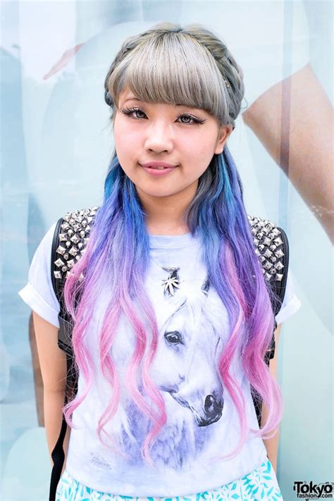 Aspiring Japanese Singer W Dip Dye Hair And Clear Backpack