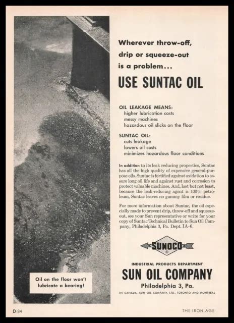 1955 Sunoco Sun Oil Company Suntac Leak Reducing Oils Philadelphia Pa
