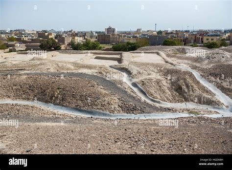 Aerial View From Ziggurat Structure In Ancient Archeological Site