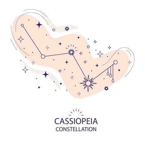Premium Vector Star Constellation Cassiopeia Vector Illustration