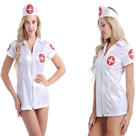 Naughty Sexy Women Nurse Cosplay Uniform Costume Outfit Halloween Fancy
