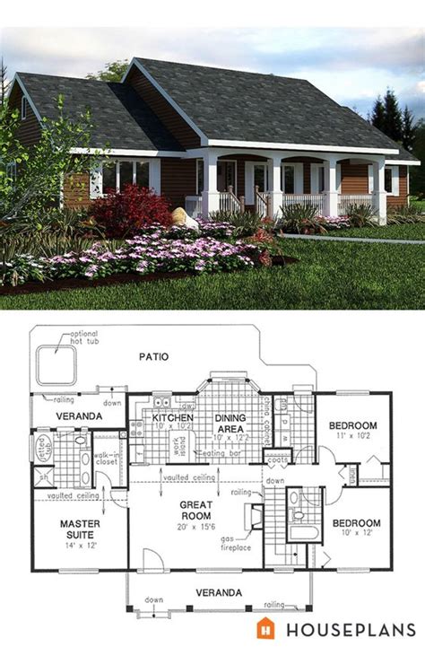 Elevation And Plan For Simple 1400sft Country House Blueprint Houses