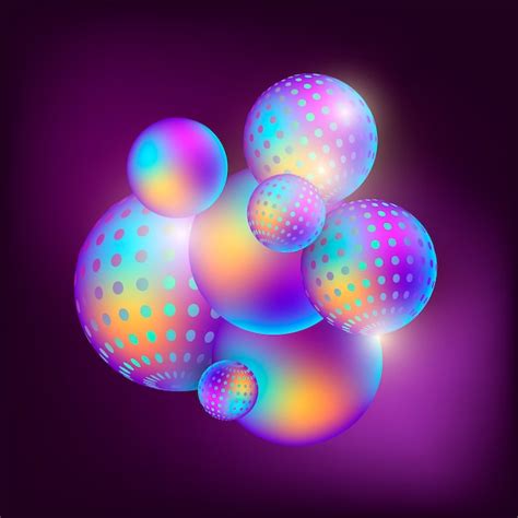 Premium Vector Flowing Multicolored Spheres Abstract 3d Composition