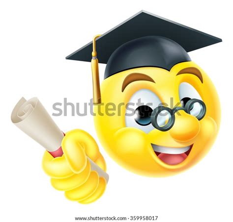 Emoji Emoticon Smiley Face Graduate Graduation Stock Illustration 359958017