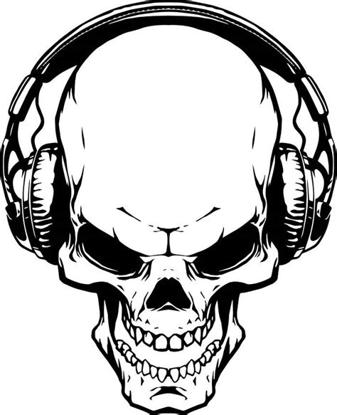 Skull With Headphones Drawing At Getdrawings Free Download