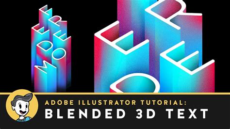 Blended 3d Text Effect In Adobe Illustrator Youtube