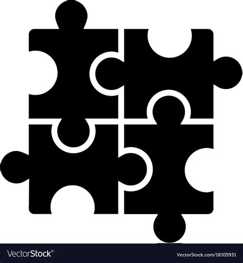 Puzzle Jigsaw Icon Illustration Vector Sign On Isolated Background
