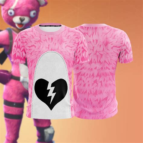 Fortnite Pink Teddy Bear Valentine Day Skin Cosplay T Shirt