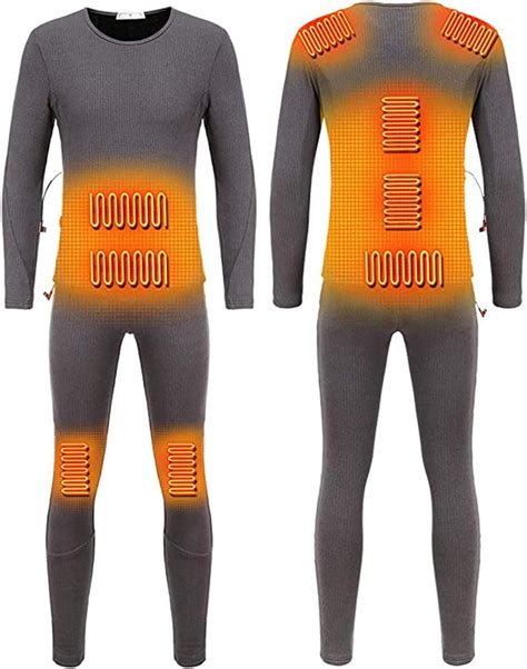 Usb Electric Heated Thermal Underwear Set Women S Thermal Long Sleeve Top And Bottom Winter
