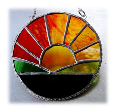 sold sunrise picture stained glass suncatcher h folksy