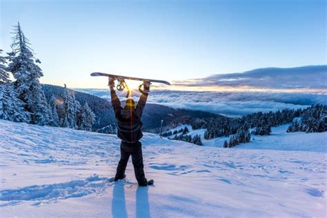 A Beautiful Day To Snowboard At Grouse Mountain Vancouver Ski And