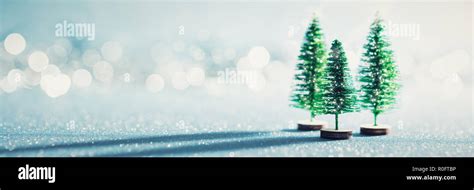 Magical Miniature Winter Wonderland Banner Evergreen Christmas Trees