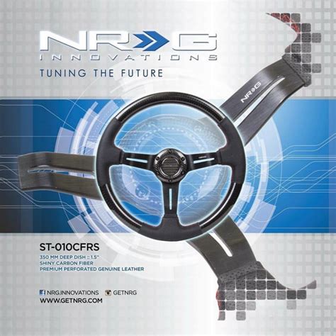 Nrg Carbon Fiber Steering Wheel With Leather Combo 350mm 2 Inches Deep