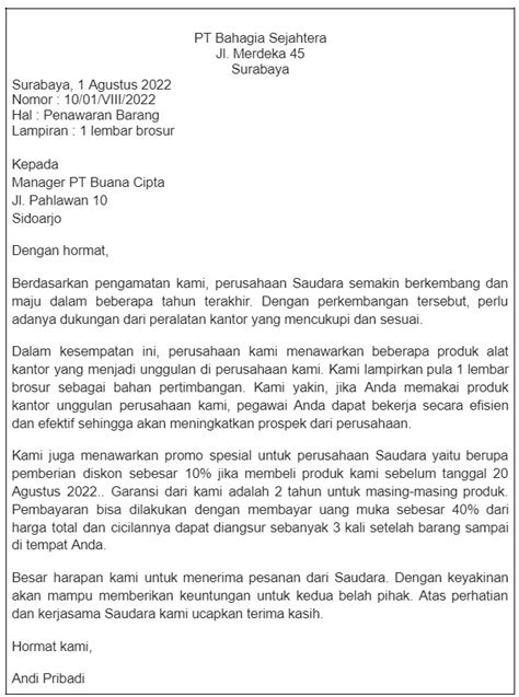 Contoh Surat Bisnis Dan Fungsinya