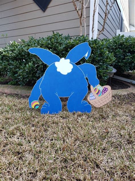Easter Bunny Wood Sign Bunny Butt Bunny Lawn Art Yard Art Etsy