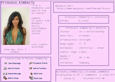 Kim Kardashians Myspace Page From 2006 Amusingly Revisited Daily