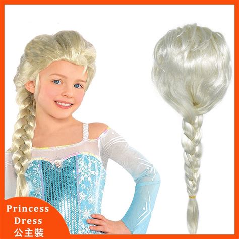 Disney Movie Frozen Snow Wig Queen Elsa Anna Wig Girls Long Weaving
