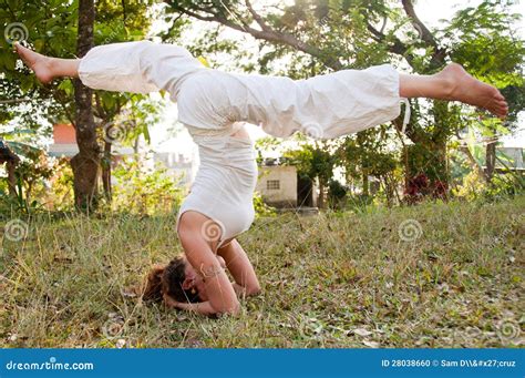 Female Yoga Master Stock Photo Image Of Head Lesson