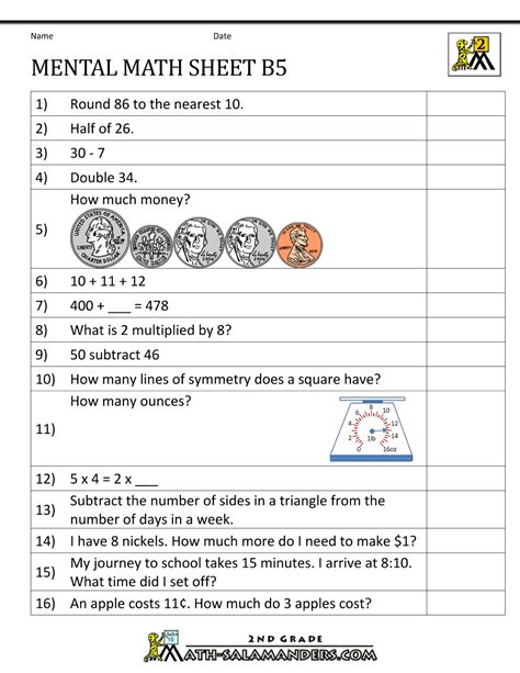 Math 2nd Grade Worksheets