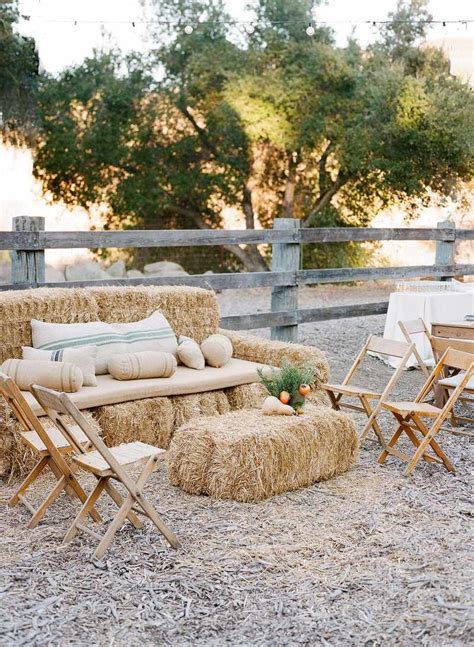 11 Unique Wedding Ceremony Seating Ideas Outdoor Wedding Hay Bale