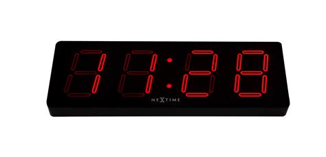 Nextime Big Digital Wall Clock Red Led Numbers Rectangle 201″ L