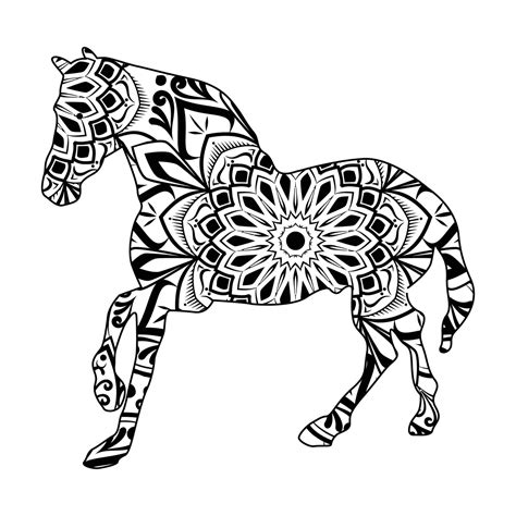 Mandala Horse Coloring Page Sheet 3 Download Print Now